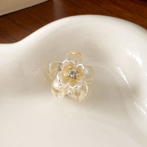 กิ๊บติดผมดอกกุหลาบแห้งขนาดเล็กสำหรับผู้หญิง กิ๊บติดผมสไตล์ญี่ปุ่น วัสดุอะคริลิก ไม่ต้องติด ตกแต่งผม ทรงหน้าแบน