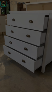 QC Home 4 Tier Chest Drawer Cabinet Drawer  Chest Drawer Wardrobe Bedroom Drawer Chest Safari