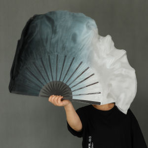 Tấm Lụa Viết Thư Pháp Cổ Điển Tấm Lụa Trống Múa Mực Nước Màu Sắc Chuyển Tiếp Đen Trắng Tấm Lụi Thêu Trống Múa Cổ Điển