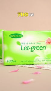 Combo 3 Bao Bổ Sung Khăn Giấy Vệ Sinh Đa Năng 18*21cm LET-GREEN 1000 Tờ/Bao