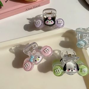 SP Fashion Life Cute Sanrio M&M Hair Clip Small Claw Clip Cinnamoroll Kuromi My Melody Hairpin for Girls 女童抓夹 爱三丽鸥卡通M豆发夹 发夹 小发夹 小抓夹 爱心发夹 可爱发夹