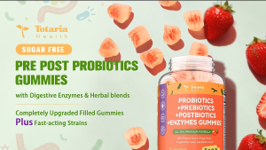 Totaria Sugar Free 5-in-1 Probiotic Prebiotic Postbiotic Gummy 36 Strains Probiotics for Women Men with Digestive Enzymes Peppermint Complete Immune Gut & Digestive Support Vegan 60 Counts