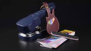 DIY Guitar Pick Punch Maker Recycled Plastic Cards to Plectrum for Acoustic Electric Bass with 15 PCS Pick Strips