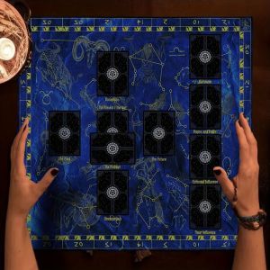 VIKAMA Tarot Tablecloth Tarot Card Array Partition Altar Cloth Witchcraft Divination Tarot Mat Astrology Decoration