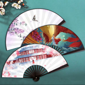 5 แบบ พัด พัดจีน 10นิ้ว พัดจีนโบราณ พัดผ้า ลายสองด้านเหมือนกัน พัดพกพา พัดพับได้ พัดเครื่องด้วย พัดมือ พัดพับ