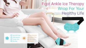 Ankle/Sport Foot Ice Therapy WrapHot Cold Ice Gel Pack with Adjustable Brace for Sprained Ankles Plantar Fasciitis Achillestendonitis and Swelling FeetMicrowaveable Freezable and Reusable