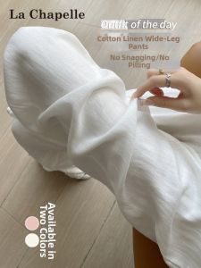 La Chapelle | White Linen Silkiness Highwaist Slimming Trousers