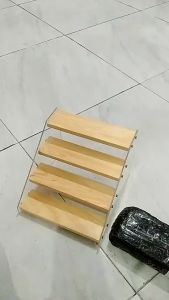 Rak Kosmetik Makeup Rak Kayu Aesthetic Rak susun 4 /Rak cosmetik organizer/Rak parfum /Rak lipstik serbaguna Rak Susun 4 Bumbu Kosmetik Display Mainan Serbaguna