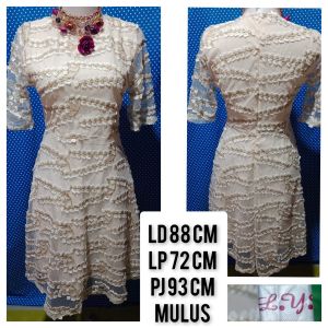MIDI DRESS GAUN PESTA GLITTER PUTIH(M.L.Y.X) 332