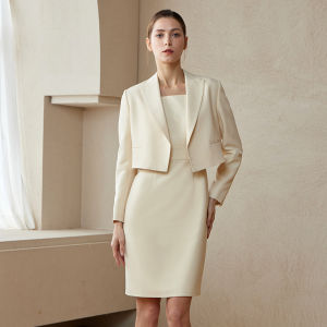LadyS Elite | Office Fitted Professional Suit Dress Off-White