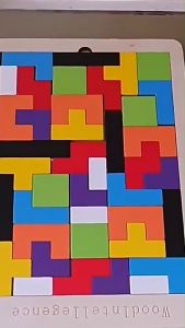 Mainan Edukasi Anak Wood Puzzle Tetris Brain Game Russian Block mengasah otak Balok kayu