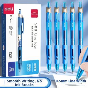 deli | Smooth Blue Ballpoint Pen for Students 0.5mm
