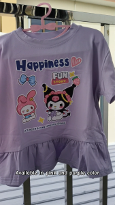 Cute Sanrio Blouse Baby Girls Kuromi Shirts Melody shirt Girl Kids Fashion Top Casual wear Pleated clothing Baju Budak perempuan Kuromi C127