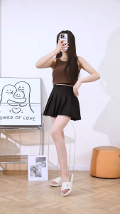 Fashion Gold Buckle Two-Strap Open Toe Non-Slip Wear-Resistant Comfortable Women's Rubber Slippers