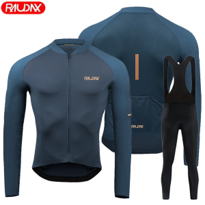 RAUDAX Mens Cycling Jersey Long Sleeve Comfortable Fit Sun-Protective Road Bike MTB Top for Spring And Autumn