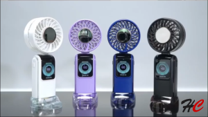 Mini Handheld Fan Adjustable 100 Variable Speed Turbo Power Neck Fan 12H/5-Speed LED Portable Small Fan with Strong Wind