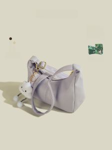 MuziKai Large Capacity Pillow Shaped Crossbody Bag for Women Fashionable Commuter Bag Soft Handle Polyester Lining