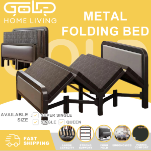GOLD Folding Bed Kerusi Lipat Single/Super Single/Queen Heavy Duty Durable Kerusi Besi折疊床