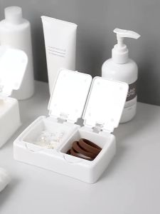 Desktop Storage Box Mini With Lid Pop-Up Window Cotton Swab Plastic Dustproof ins Sundries Organizer