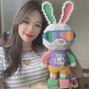 3D Candy Rabbit Colorful and Cute Rabbits Building Blocks Adult High Difficulty Assembly Kids Educational Toys Birthday Gift