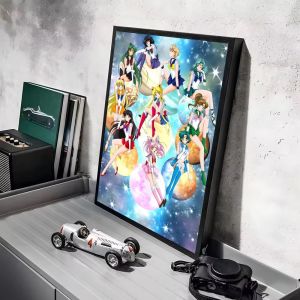 Anime S-Sailor Moon 5D DIY Full Round Diamond Painting Home Living Room Bedroom Bar Aesthetic Decoration