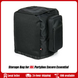 Speaker Cover with Side Microphone Storage Bag Protective Speaker Case Accessories Bag for JBL PartyBox Encore Essential Speaker Travel Carrying Case for JBL Partybox Encore Essential Speaker Protective Case Speaker Tote Bag with Shoulder Strap & Pockets