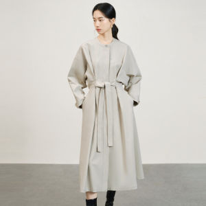 Yigue | Spring 2026 Trendy Light Gray Long Tailored Waistcoat