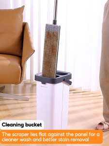 Joybos Cleaning Flat Mop 4in1 Multifunctional Mop 360 Spin Mop With Bucket Mop Refill Pad 2 pcs Mop Cloth