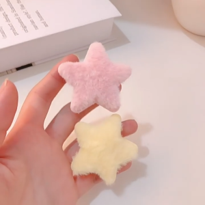 Jepit Rambut Wanita Bintang Korea Jepitan Rambut Bulu Lembut Bintang Aksesori Rambut Anak Fashion Wanita BRG