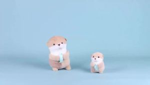 10cm Kawaii Otter Plush Toys Soft Sea Otter Stuffed Animals Plushies Cute Hanging Pendant Props for School Bag Key Wallet Gifts