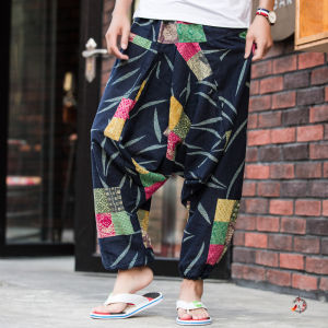 Nam Mùa Hè Ống Rộng Quần Rộng Rãi Đèn Lồng Thái Lan Quần Thời Trang Cỡ Lớn 9 Chia Quần Hoa Quần Dongba Quần