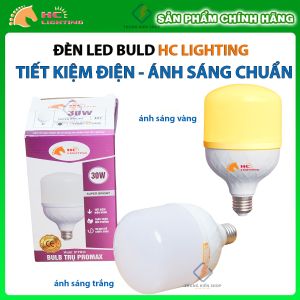 Bóng Đèn Led Bulb HC Lighting Đuôi E27 Tiết Kiệm Điện Chống Nước Ánh Sáng Trắng/Vàng Công Suất 15w/20w/30w/40w/50w Siêu sáng - Bảo hành 02 năm đổi mới