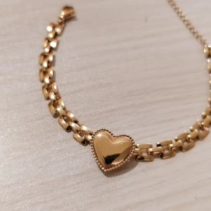 316L Stainless Steel New Trend Jewelry Set 18K Gold-plated Minimalism Love Heart Woman Charm Strap Chain Necklaces Bracelet