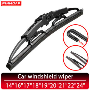 Car Frame Wiper Blade Professional Front Windshield Wiper Universal U/J Hook 9mm 14"16"17"18"19"20"21"22"24"Silent Car Wiper