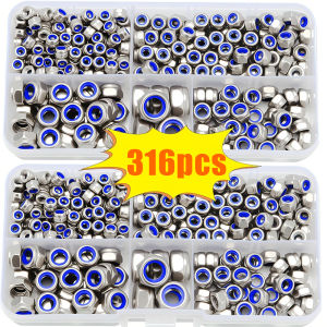 316A Grade Stainless Steel Nuts with Nylon Locknuts M3-M8 Suitable for Decorative Scientific Applications and DIY Enthusiasts