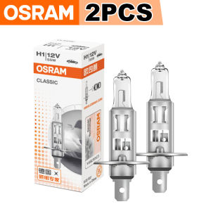 Osram | OSRAM 2PCS H1 55W Car Halogen Headlight Classic 12V 3200K Auto Standard Lamp P14.5s 64150 Fog Light Bulb 1550lm 1:1 OEM Quality