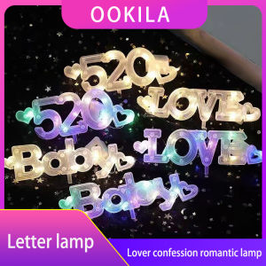 ookila Christmas Decorations Decorative bouquet lamp baking string Light advertising wedding banquet digital flashing crown gift box copper wire lamp string LOVE cake lamp