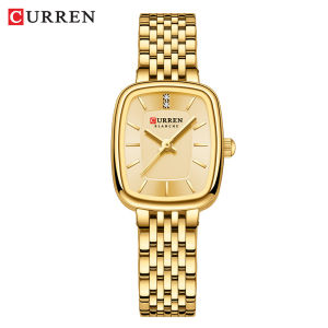 CURREN 9093 Fashion Quartz Women Watch Elegant Square Dial Gold Stainless Steel Strap Waterproof Leisure Ladies Business Watches