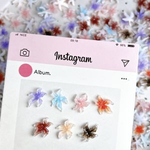 New Ice Transparent Colorful Windmill Flower Resin Nail Art Decorations Creative Irregular Soft Blossoms Nail Charms DIY Nails