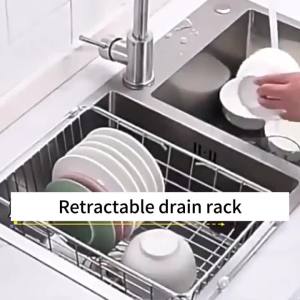 Expandable Stainless Steel Sink Strainer Basket Adjustable Over The Sink Dish Rack For Kitchen Food Washing Draining And Organiz