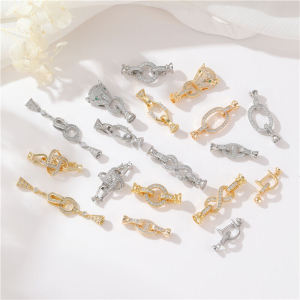 Handmade DIY 925 Sterling Silver 14K Gold Plated Micro-Paved Zirconia Clasp Connecting Jewelry Accessory Fresh out Brand New
