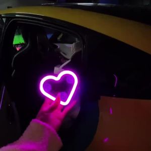 Đèn LED Hình Trái Tim Gắn Cửa Sổ Ô Tô Trang Trí Nội Thất Hiện Đại Không Cần Dây Đồ Trang Trí Hình Trái Tim Cho Xe Hơi