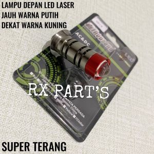LAMPU DEPAN LED H6 CNC LASER AC / DC- JAUH WARNA PUTIH  DEKAT WARNA KUNING 60000H - SUPER TERANG UNTUK MOTOR BEBEK DAN MATIC  Barang sesuai dengan yg ada di foto
