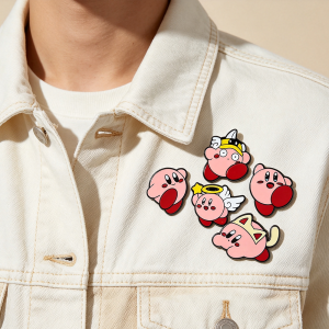 Bandai | Cute Kirby Enamel Pins Anime Cartoon Metal Lapel Badges Kawaii Brooches for Jacket Backpack Hat Game Fans Collectible Jewelry