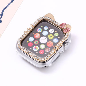 Protective Case for Apple Watch Case 9/8/7 41mm 45mm Bling Rhinestone Women Bumper Frame Cover iWatch Series 40mm 44mm 6/5/4 SE
