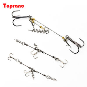 Topranc Lure Treble Hook Steel Wire Rig with Weighted Double Treble Hooks & Spring Lock Pins - Saltwater Fishing Special Rig