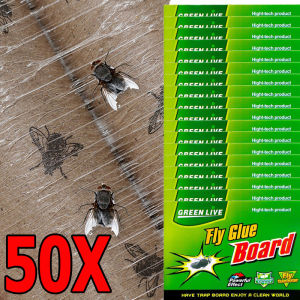 50pcs Mosquito Insect Killer Trap / Fly Insect Sticker Ticky Glue Paper / Fly Trap Catcher / Non-Toxic Humidity-Resistant Insect Catcher / Toxic Insect Bug Trap
