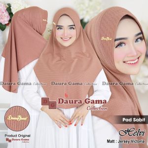 HIJAB BERGO HELFI PED SABIT BAHAN JERSEY VICTORIA BY DAURAGAMA