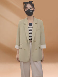 เสื้อสูทผู้หญิงแขนยาวบางฤดูร้อน ทรงหลวม ทรงลำลอง สไตล์จีนใหม่ กระดุมสี่แถว สไตล์สตรีท เสื้อสูทขนาดเล็ก