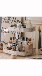 2-Tier Makeup Organizer Countertop Bathroom Cosmetic Organizer Rack for Lipstick Skincare Bedroom